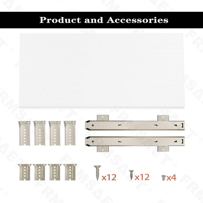 FRMSAET Furniture Accessories Office Product Suits Hardware 20/24/30 inches Keyboard Drawer Tray Wood Holder Under Desk Adjustable Height Platform(24 inches,White) - Image 5